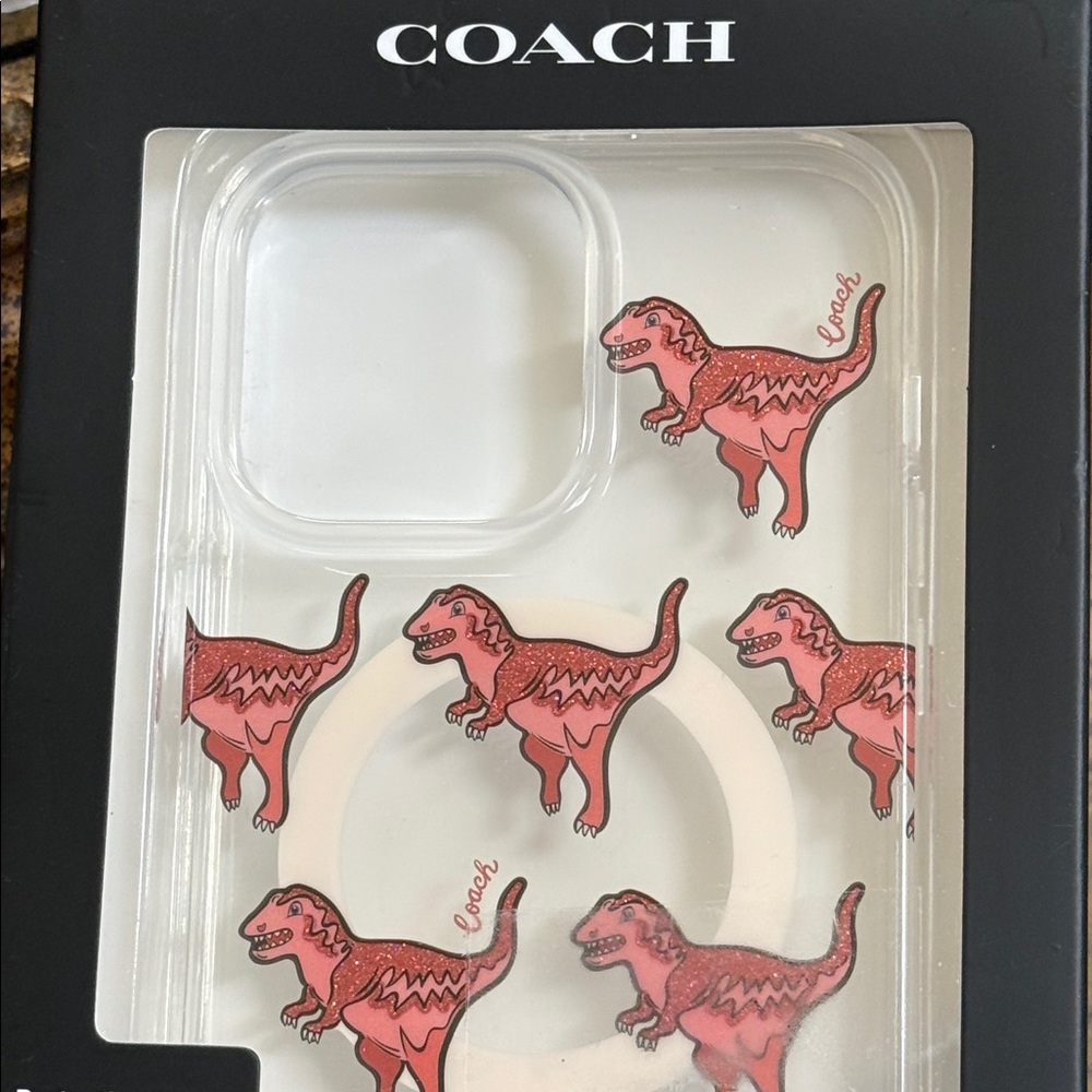 Coach Pink T-Rex iPhone 14 Pro Max Case. Protective case for MagSafe. - Picture 8 of 10
